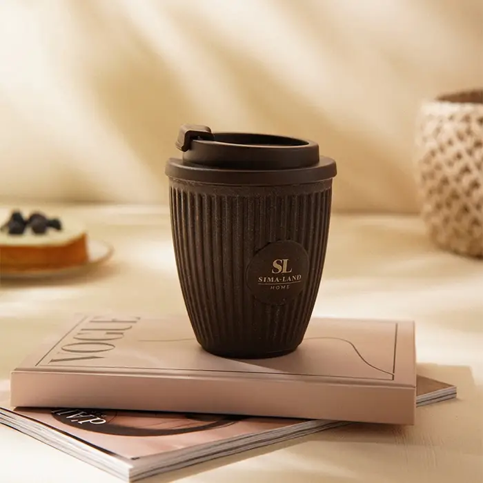 Стакан для кофе SL Home, 250 мл, 9.5&times;12.5 см, с крышкой, коричневый