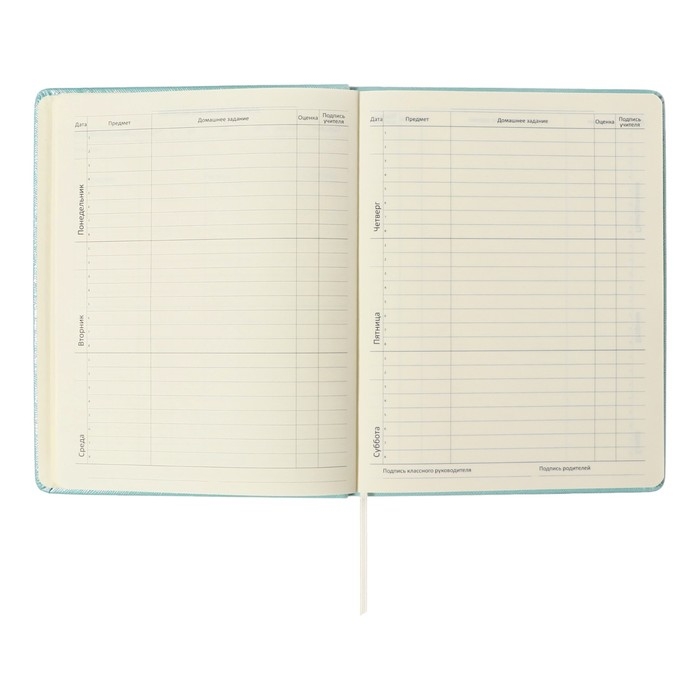 Дневник универсальный для 1-11 класса Leaf, твёрдая обложка, искусственная кожа, с поролоном, тиснение фольгой, ляссе, 80 г/м2