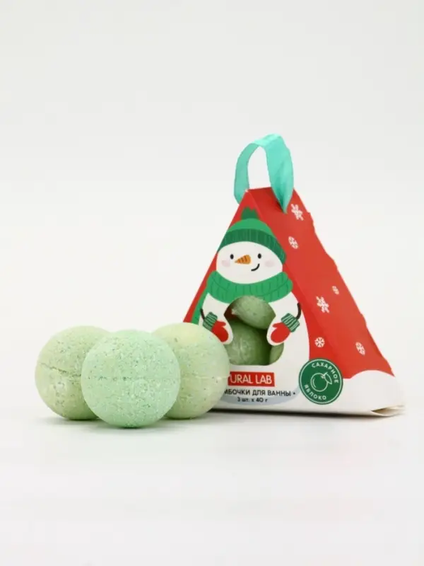 Бомбочки для ванны «Снеговик», 3 шт х 40 г, сахарное яблоко, URAL LAB Бомбочки для ванны «Снеговик», 3 шт х 40 г, сахарное яблоко, URAL LAB