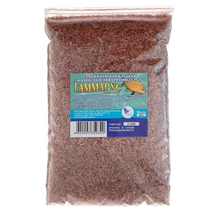 Корм для рыб и черепах  Корм для рыб и черепах "Аквакулинар" Гаммарус измельченный, пакет, 100 г