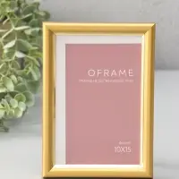 Фоторамка для фото 10х15 см "Oframe", пластик, золотой, (пластиковый экран)