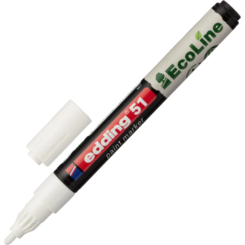 Маркер лаковый E-51 на водной основе, белый, 1-2 мм
