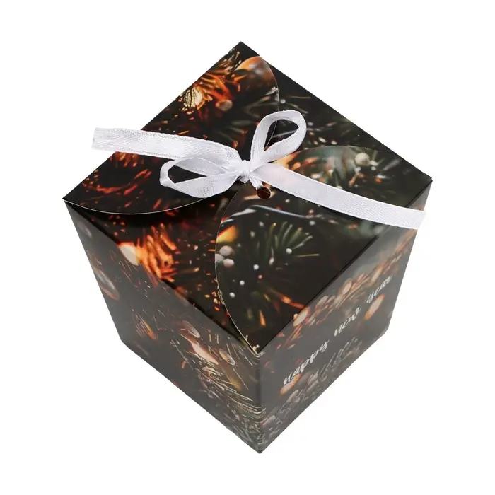 Бонбоньерка, новогодняя подарочная упаковка Hapy new year, 7.5×8×7.5 см Бонбоньерка, новогодняя подарочная упаковка Hapy new year, 7.5×8×7.5 см