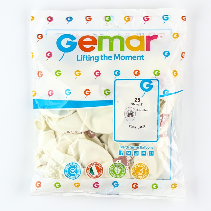 Шар латексный 14 Шар латексный 14" «Boho Медвежонок», 25 шт., МИКС