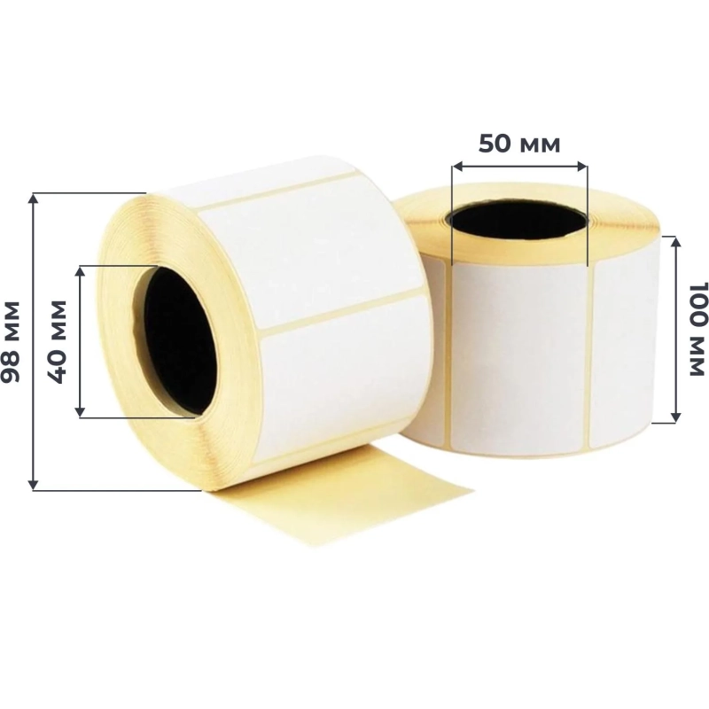 Термоэтикетки ТОП 100х50, 1000шт/рул вт.40, 12 рул/уп