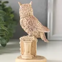 Фигурка гипс &laquo;Филин на пьедестале&raquo;, 14&times;6 см, слоновая кость