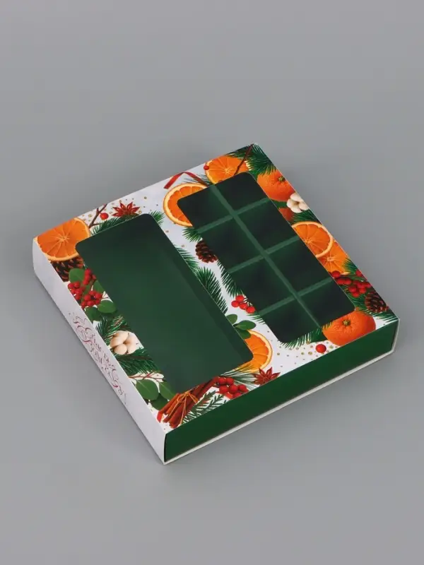 Коробка подарочная для 8 конфет и шоколад &laquo;Мандарины&raquo;, 17.7&times;17.8&times;3.8 см