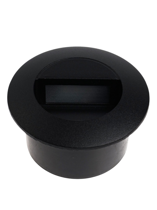 Встраиваемый светильник для лестницы, IP65, 3 Вт, 4000K, 65х65, круг, черный