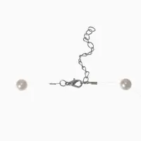 Бусы на леске &laquo;Жемчуг&raquo;, шар №8, белые в серебре, 30 см