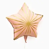 Воздушный шар фольгированный 18" звезда "Грани" цвет розовый сатин, набор 5 штук
