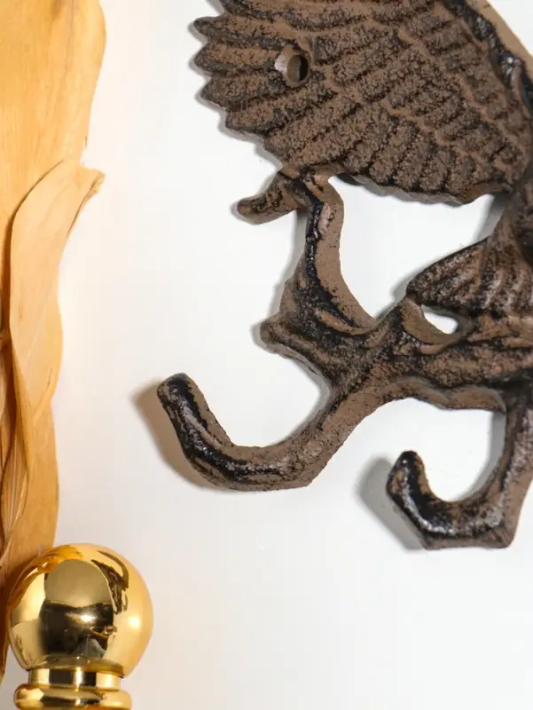 Крючки настенные &laquo;Орёл на ветке&raquo;, ключница декоративная, чугун, 17&times;12.5&times;2 см