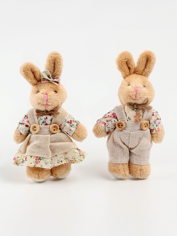 Мягкая игрушка  Мягкая игрушка "Зайчик в комбинезоне", 11х7х5 см