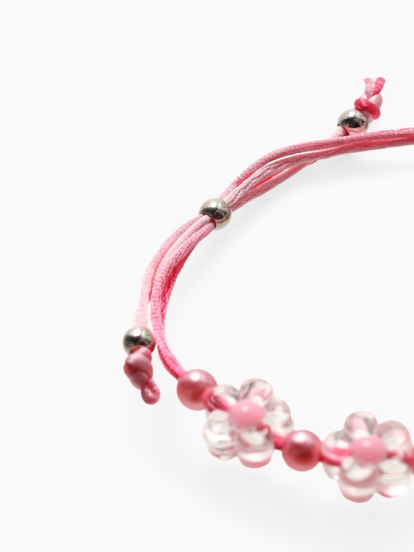 Браслет детский  Браслет детский "Выбражулька" на затяжке, единорог с бусинами цветы, цветной