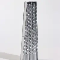 Набор свечей витых, 1.7&times;25 см, 4 шт., полоска, серебро