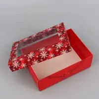 Коробка подарочная складная, крышка - дно, с окном &laquo;С Новым Годом&raquo; 24&times;17&times;8 см