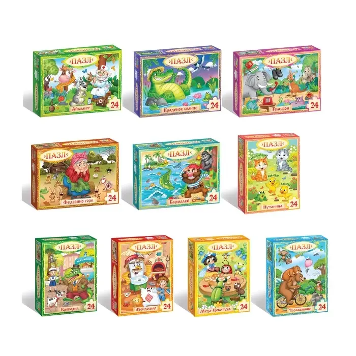 Набор пазлов Набор пазлов "Сказки Корнея Чуковского", 10 в 1