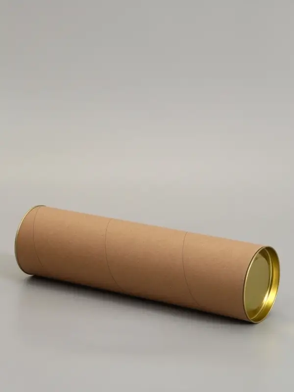 Тубус 92&times;340 мм (320 мм внутр. высота), под бутылку/футболку, картон, металлическая крышка