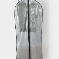 Чехол для одежды Доляна, 60&times;137 см, прозрачный, серый