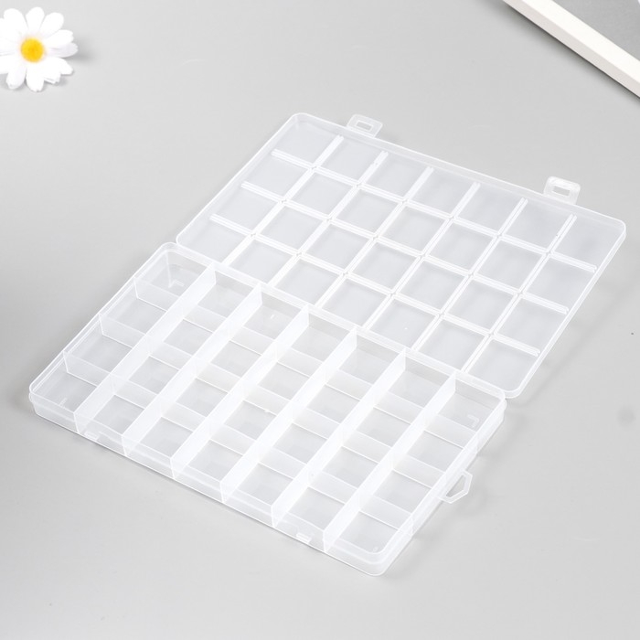 Шкатулка пластик для мелочей Шкатулка пластик для мелочей "Прямоугольная" 28 отделений 21х13х1,8 см