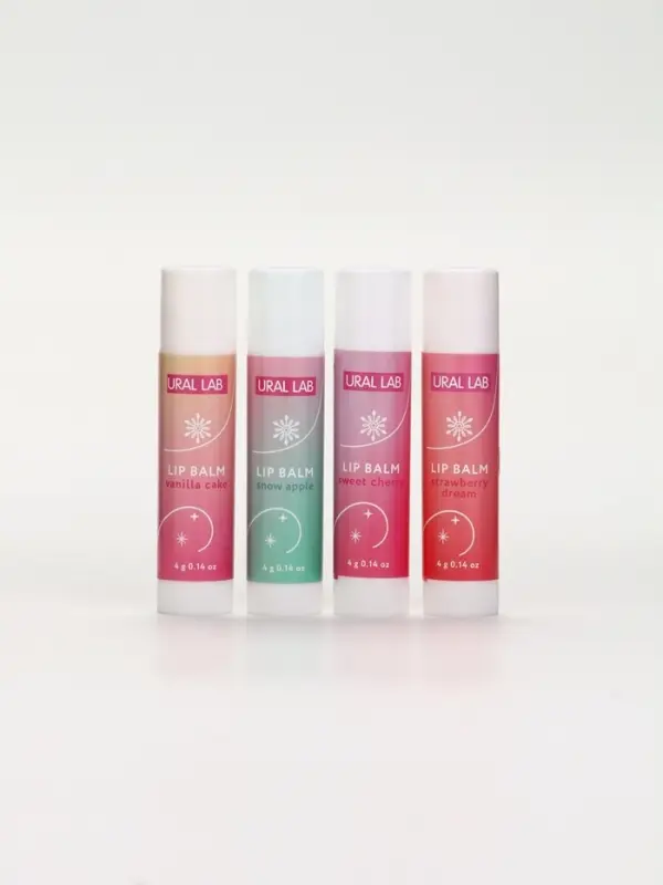 Подарочный набор новогодний Winter Fantasy, 4 бальзама и скраб для губ, URAL LAB