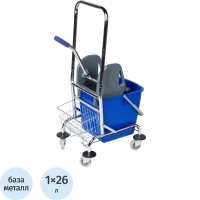 Тележка для мытья полов с отжимным прессом Luscan Prof, 26л, 56x40x94см