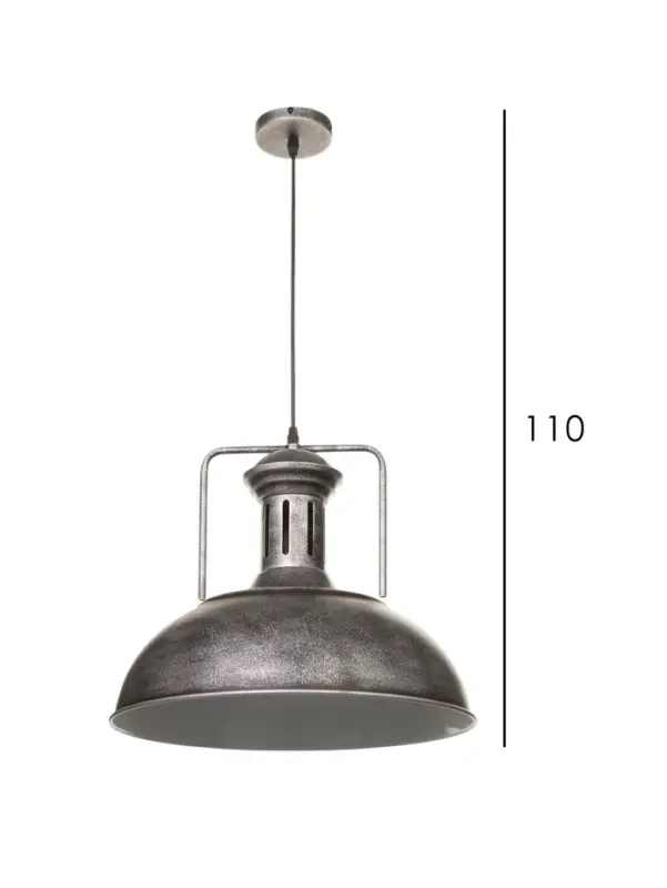 Светильник подвесной BayerLux William, 1&times;40 Вт, Е27, чёрно-серебристый, 40&times;40&times;35-100 см