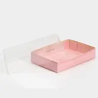 Кондитерская упаковка, коробка для макарун с пластиковой крышкой, «Тебе», 18 х 12 х 3.5 см