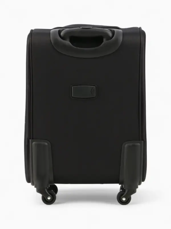 Чемодан 20 Чемодан 20", Текст, 37*23*55, отд на молнии, 2 нар/карм, увелич, код замок, 4 колеса, черный   10872