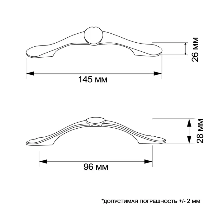 Ручка-скоба мебельная PC177AB, м/о 96 мм, цвет бронза, 4 шт.