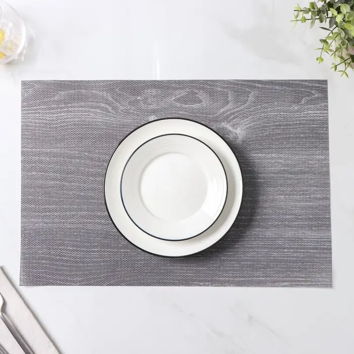 Салфетки сервировочные на стол Доляна &laquo;Дерево&raquo;, 4 шт., 45&times;30 см, серые