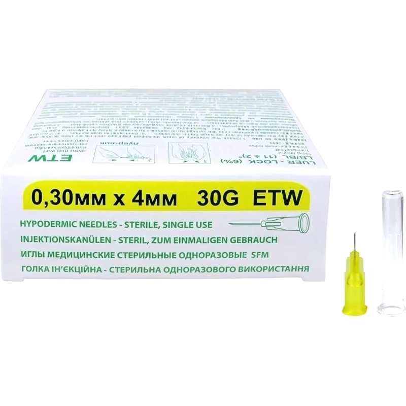 Игла мед. стерил. одноразовая 30G&nbsp; (0,30х4), SFM 50 шт/упаковка