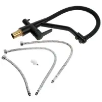 Смеситель для кухни ZEIN Z5972, с выходом для питьевой воды, гибкий излив, латунь, черный