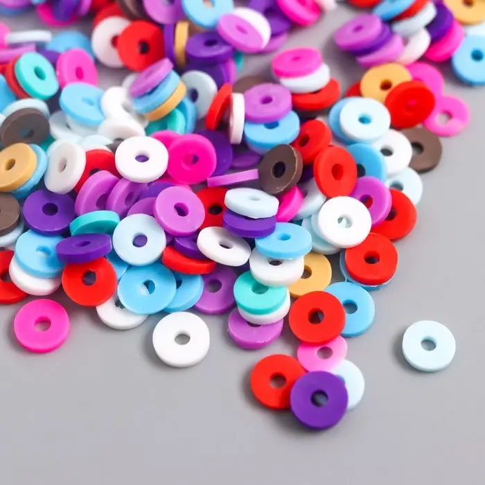 Бусины для творчества PVC "Колечки розово-фиолетовые" набор ≈ 330 шт 0,1х0,6х0,6 см