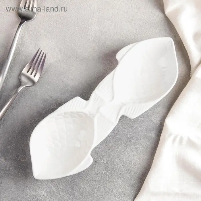 Менажница керамическая 2 ячейки «Рыбки», 27×9×3 см Менажница керамическая 2 ячейки «Рыбки», 27×9×3 см