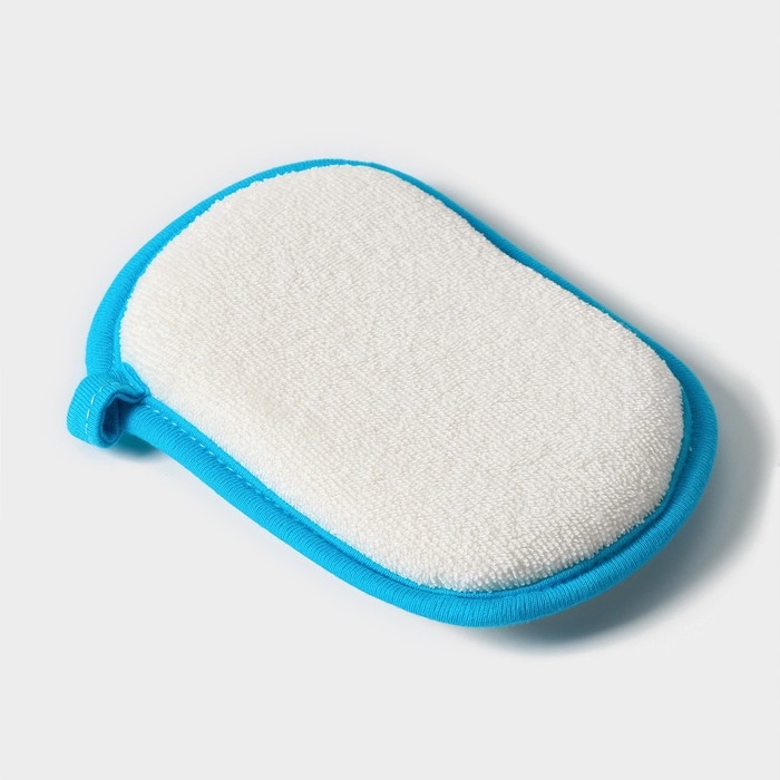 Мочалка детская для купания Доляна «Заяц», 12×8 см, цвет синий Мочалка детская для купания Доляна «Заяц», 12×8 см, цвет синий