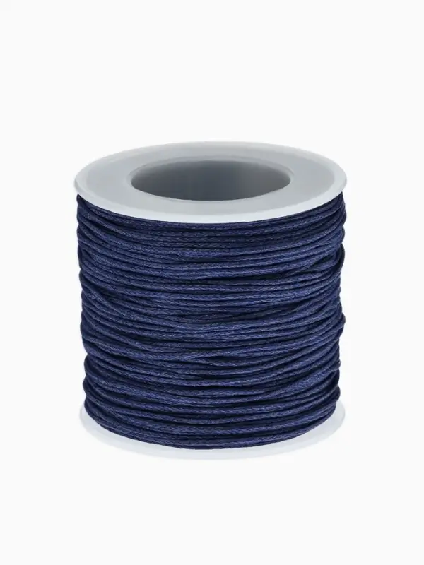 Шнур вощеный из полиэстера d=1 мм, L=65-70 м, синий