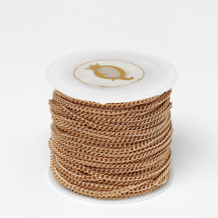 Цепочка железная без карабина на бобине, 0,11×0,11×0,1см, L=10м, сердце, цвет золото Цепочка железная без карабина на бобине, 0,11×0,11×0,1см, L=10м, сердце, цвет золото