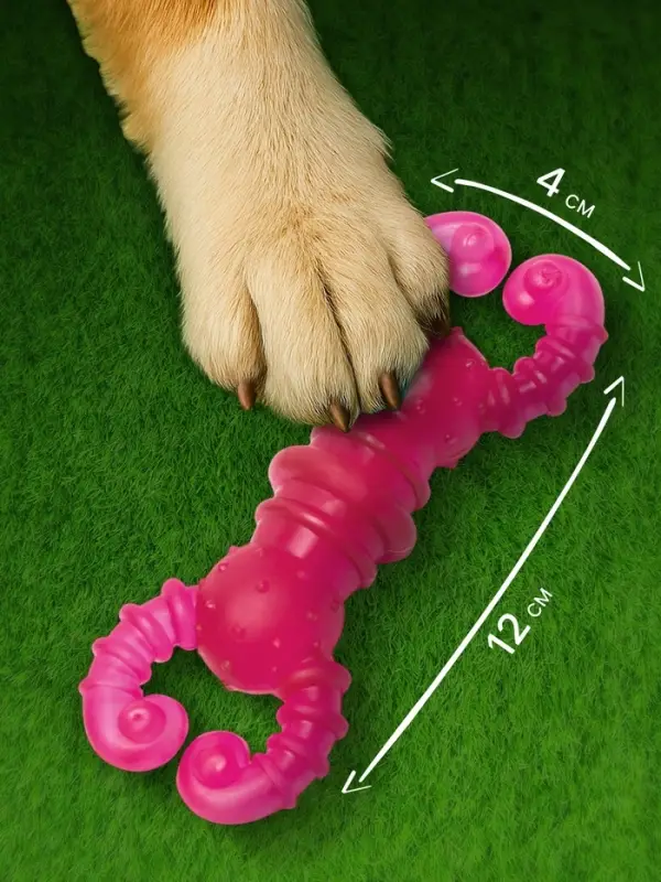 Жевательная игрушка для собак&laquo;Краб&raquo;, прозрачная, 12 см, TPR, розовая