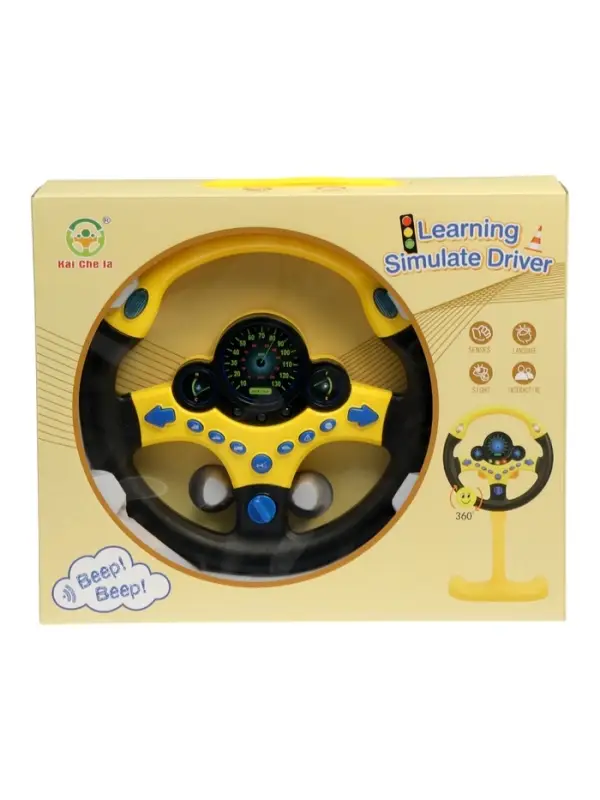 Руль музыкальный "Cупер водитель" с кронштейном, свет, звук