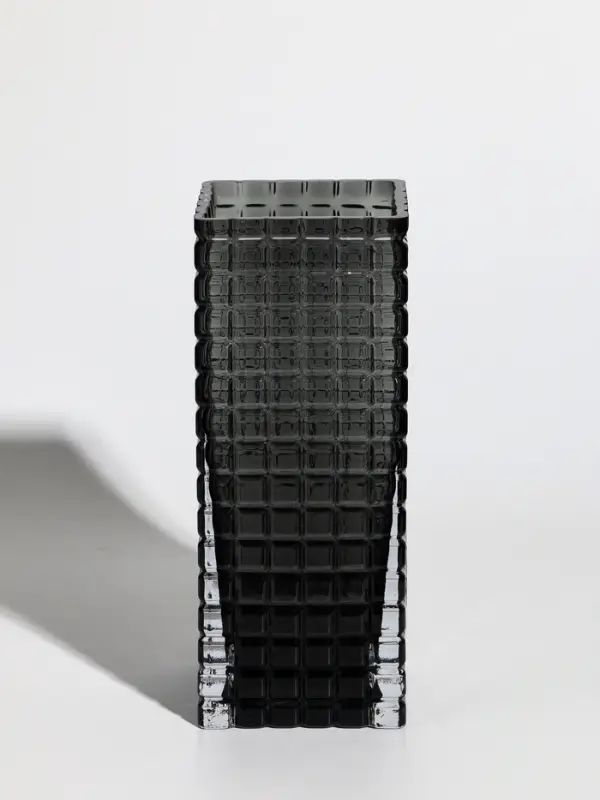 Ваза стекло настольная  Ваза стекло настольная "Валери" кубики, 24,5х10 см, серый