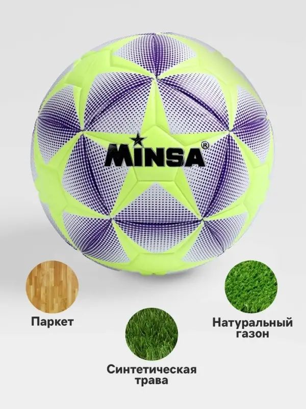 Футбольный мяч MINSA, машинная сшивка, 12 панелей, р. 5, TPE
