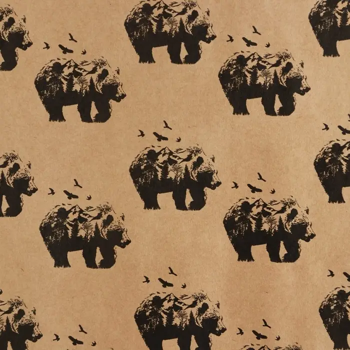 Бумага упаковочная крафтовая «Bear», 70 х 100 см Бумага упаковочная крафтовая «Bear», 70 х 100 см