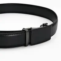 Ремень мужской, 126&times;3.5 см, натуральная кожа, пряжка автомат, чёрный