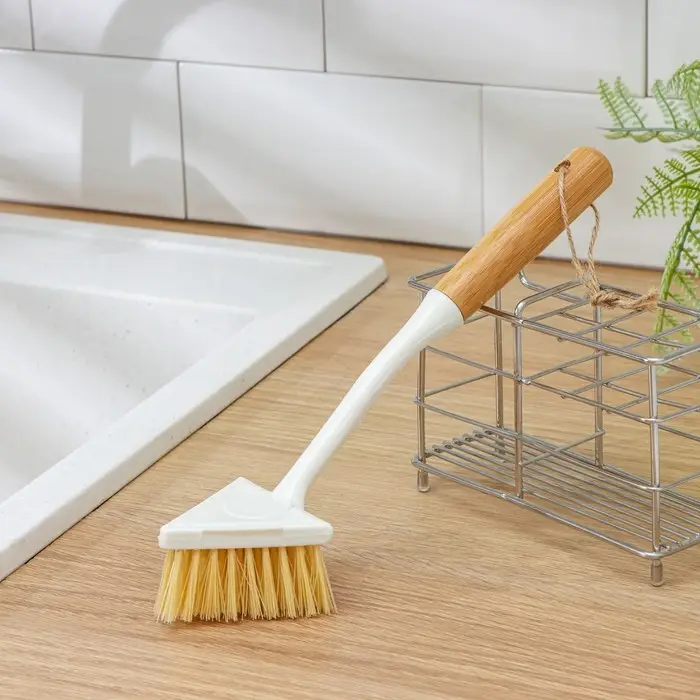 Щётка для посуды Доляна Meli, бамбуковая ручка, треугольная, 26 см Щётка для посуды Доляна Meli, бамбуковая ручка, треугольная, 26 см