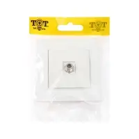 Розетка телевизионная TOT Matte Glass, стекло, скрытая, одноместная, белая
