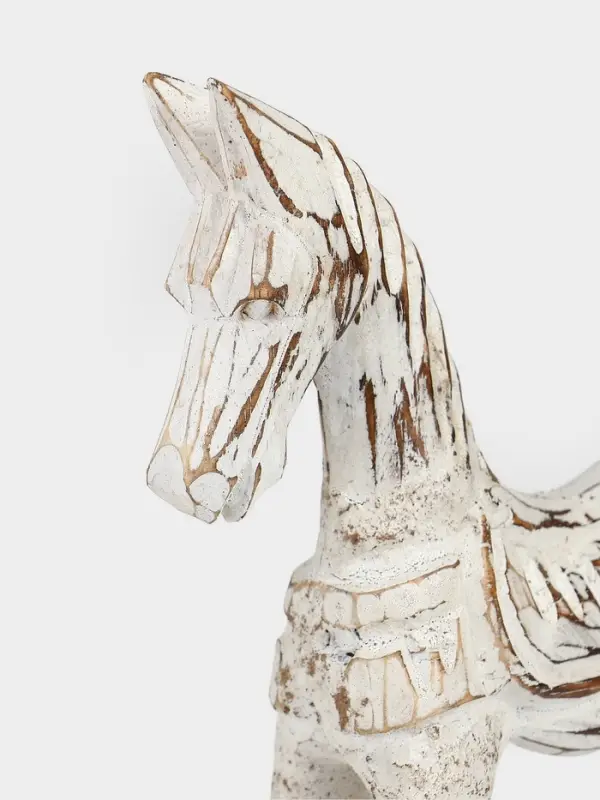 Сувенир интерьерный &laquo;Лошадка-качалка&raquo;, 27&times;7.5&times;32 см, дерево, белый антик