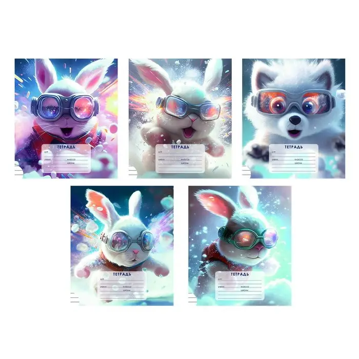 Тетрадь 12 листов в линию Calligrata &laquo;Пушистые друзья&raquo;, обложка мелованный картон, блок офсет, белизна 95%, МИКС