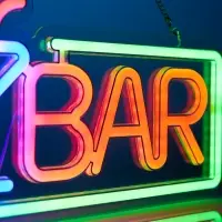 Неоновая вывеска - надпись &laquo;Бар&raquo;, 40&times;20 см, USB, от USB, свечение мульти