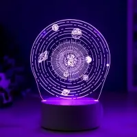 Светильник 3D RISALUX &laquo;Космос&raquo;, LED-ночник, RGB, от сети, 9.5&times;13&times;17.5 см