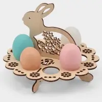 Подставка для яиц пасхальная Доляна &laquo;Зайчик&raquo;, 8 ячеек, 20&times;16 см, дерево